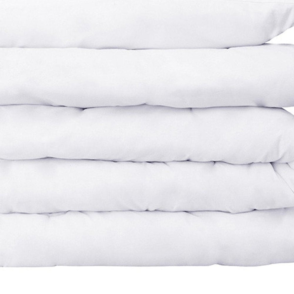 White Twin Cotton Washable Duvet Cover Set on a white background