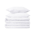 White Twin Cotton Washable Duvet Cover Set on a white background