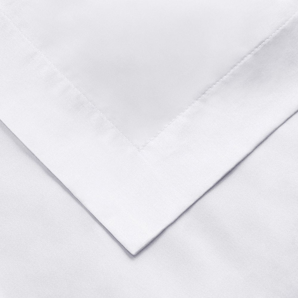White Twin Cotton Washable Duvet Cover Set on a white background