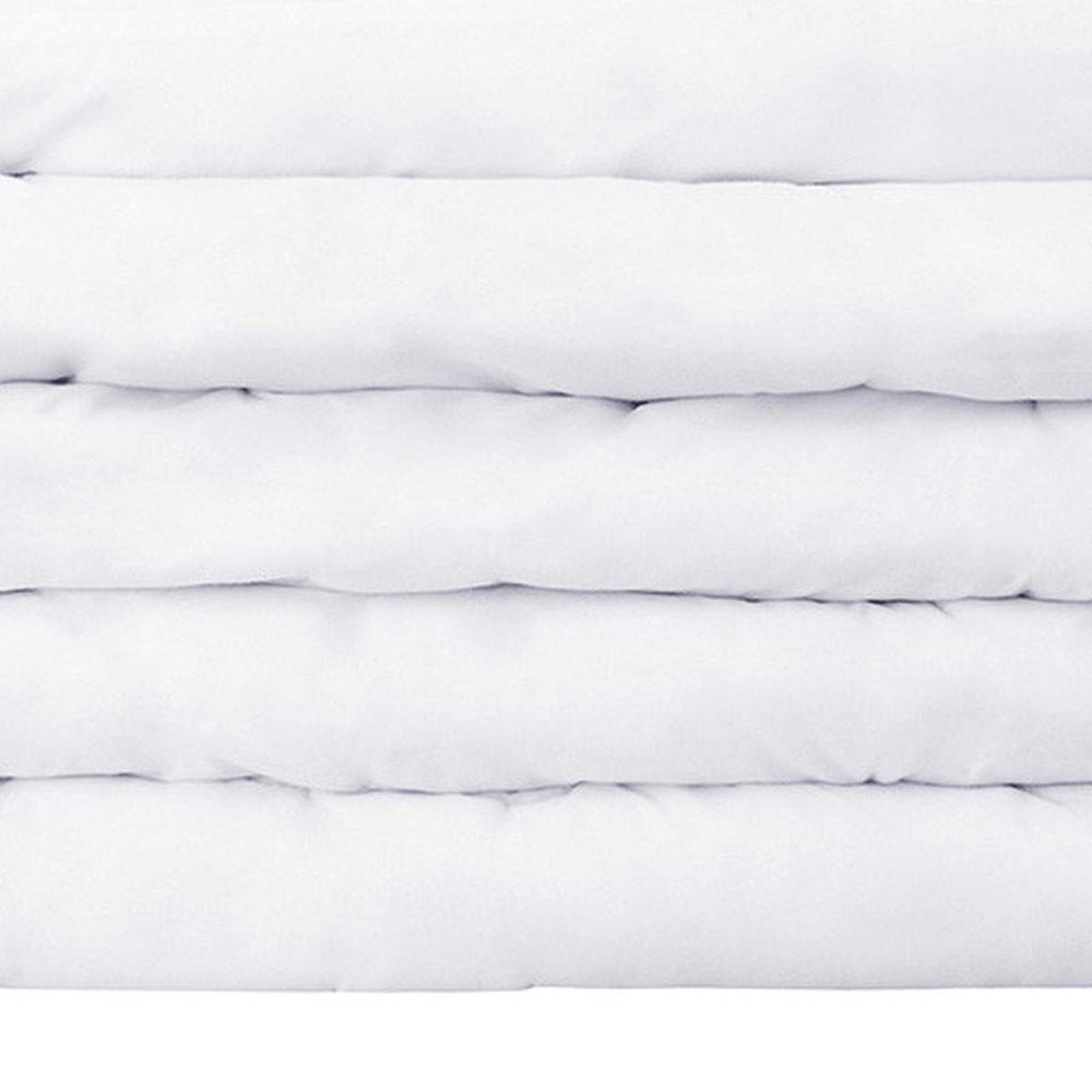 White Twin Cotton Washable Duvet Cover Set on a white background