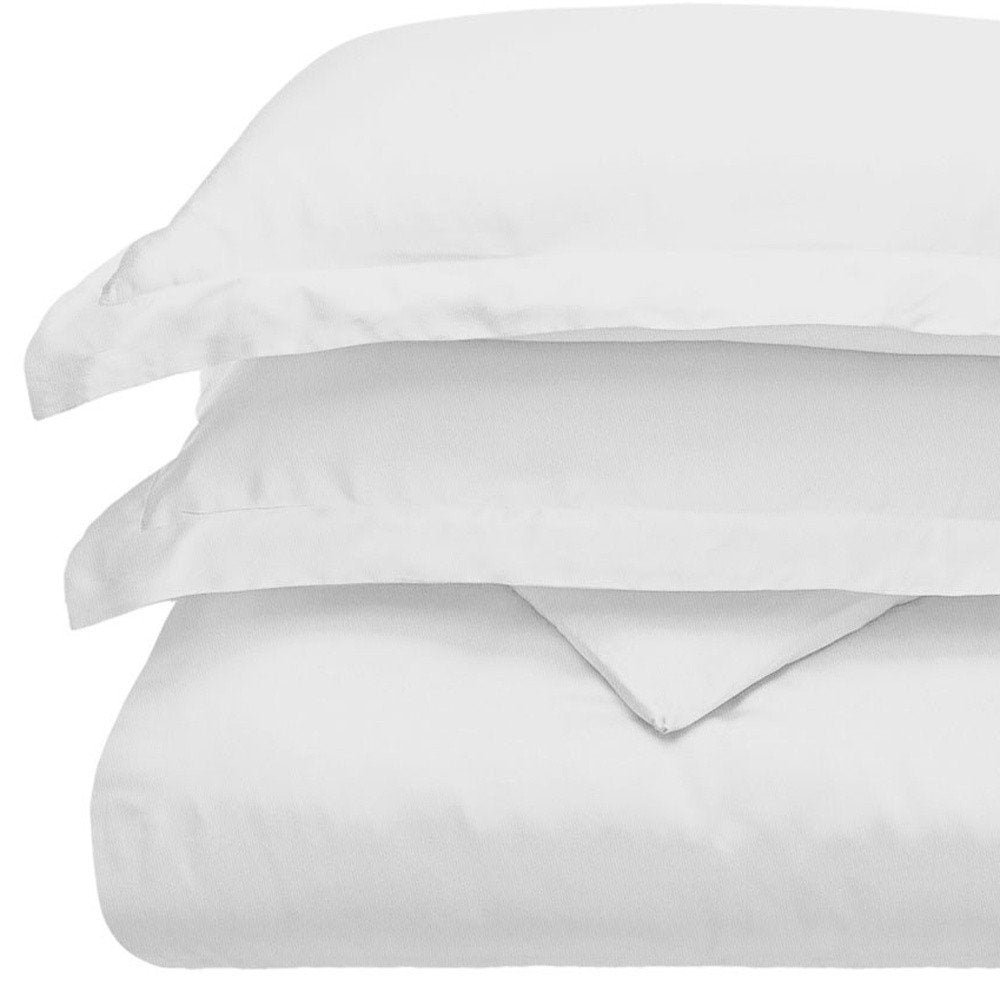 White Queen Cotton Blend 300 Thread Count Washable Duvet Cover Set on a white background