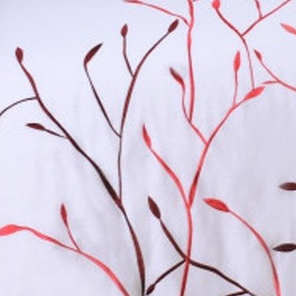 White And Red Queen Cotton Washable Duvet Cover Set With Two Shams on a white background