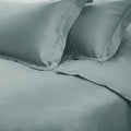 Teal Blue Queen Cotton Washable Duvet Cover Set With Two Shams close-up detail