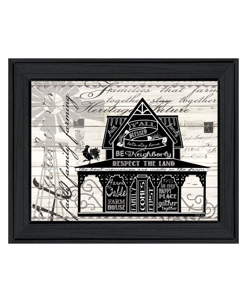 Y'ALL BLESSED FARMHOUSE Black Framed Print Wall Art on a white background