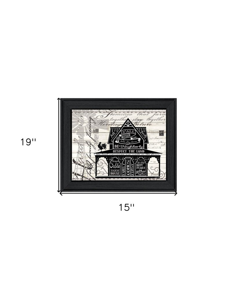 Y'ALL BLESSED FARMHOUSE Black Framed Print Wall Art on a white background