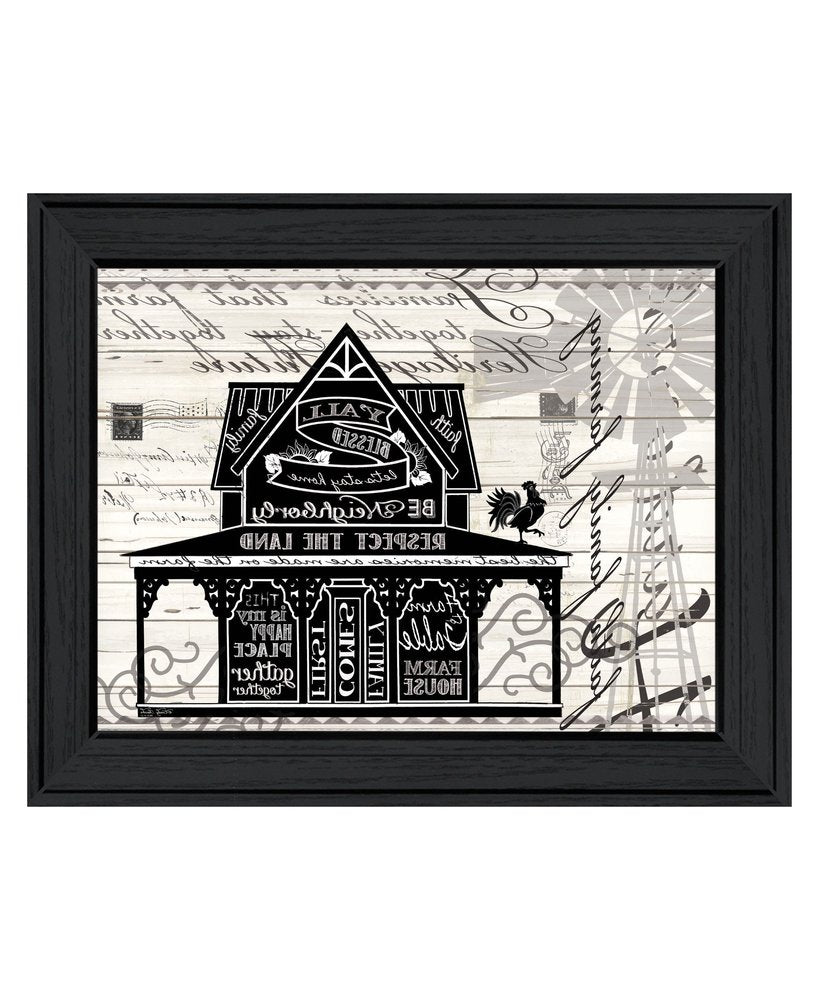 Y'ALL BLESSED FARMHOUSE Black Framed Print Wall Art on a white background