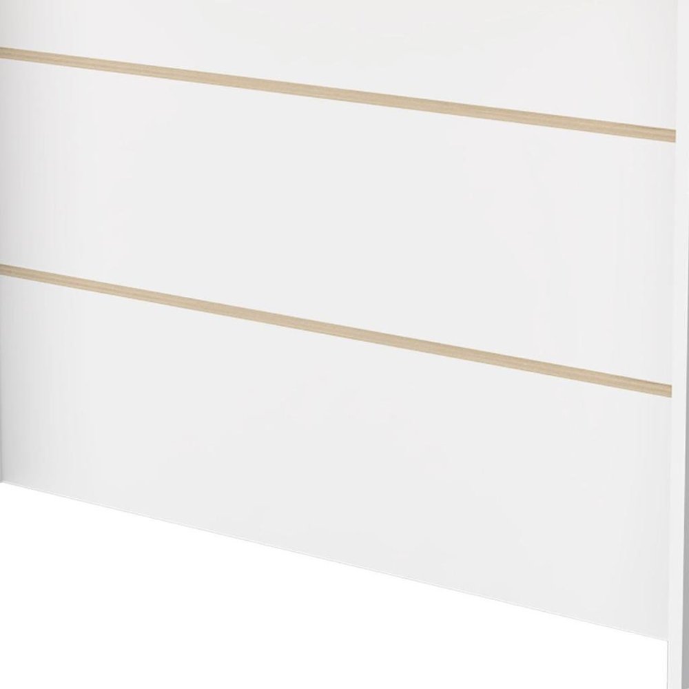 White and Natural 47" Kitchen Island With Storage on a white background