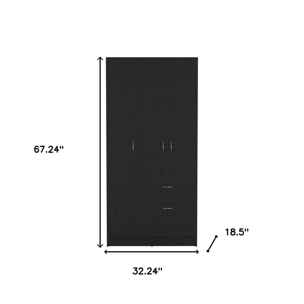 Two Piece Brown and Black Bedroom Set on a white background