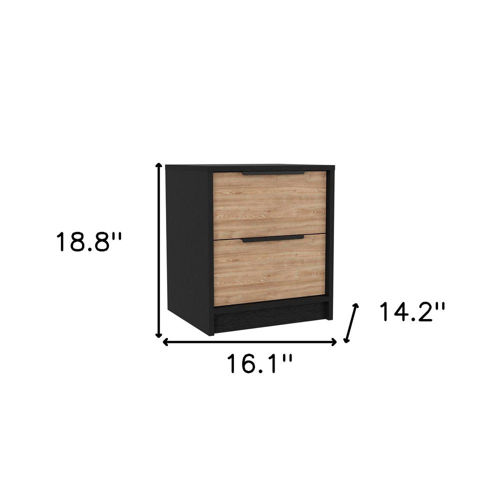 Three Piece Brown and Black Bedroom Set on a white background
