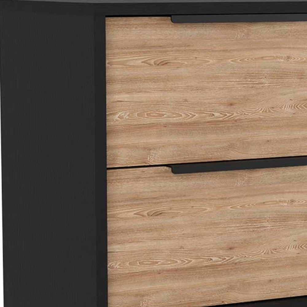 Three Piece Brown and Black Bedroom Set in a home interior