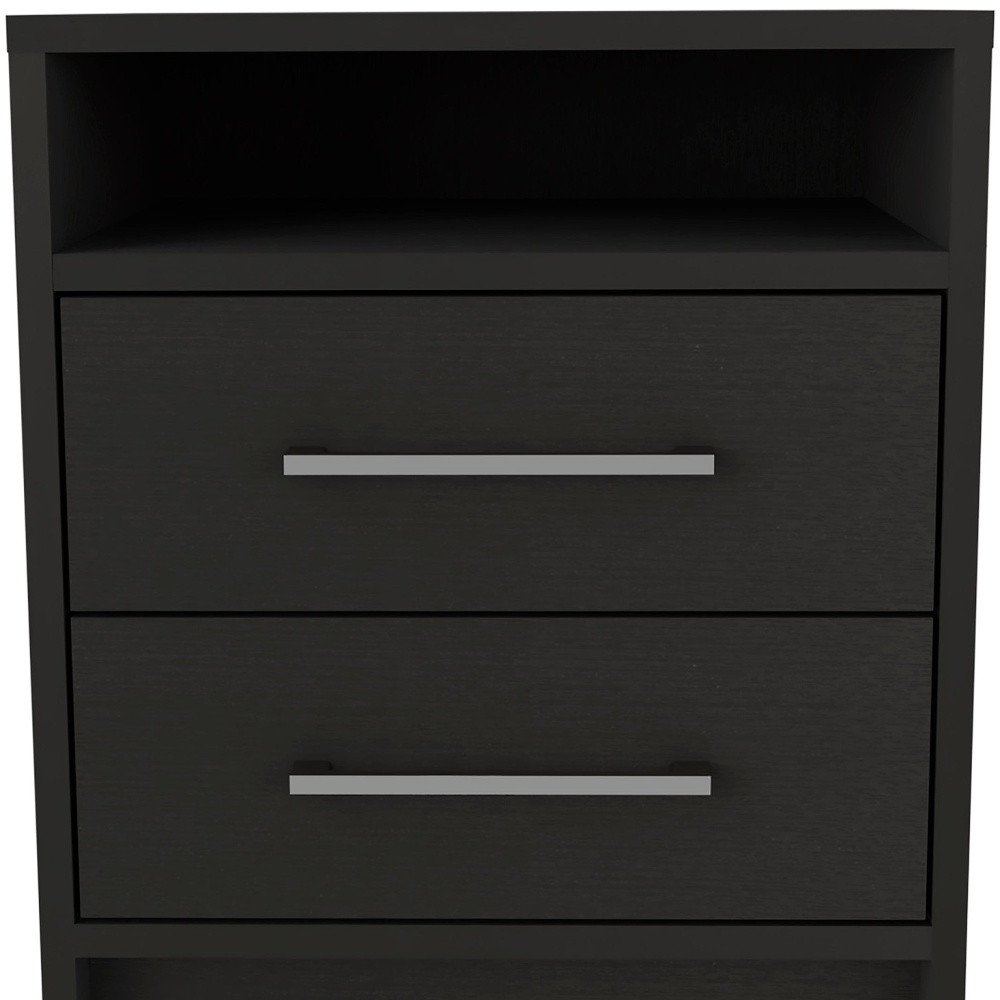 Two Piece Black and Gray Bedroom Set close-up detail