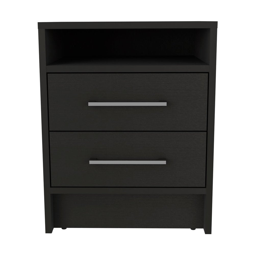 Two Piece Black and Gray Bedroom Set on a white background