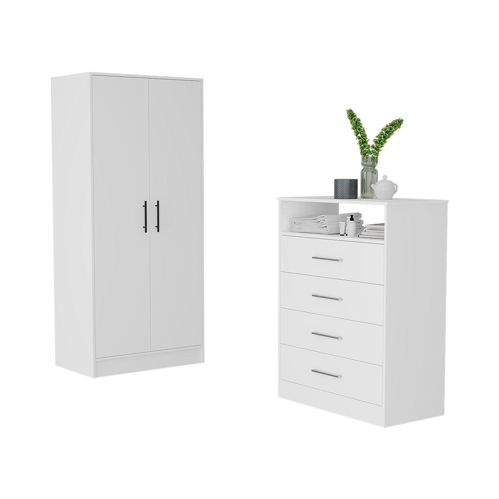 Two Piece White Bedroom Set - SKU 530264 on a white background