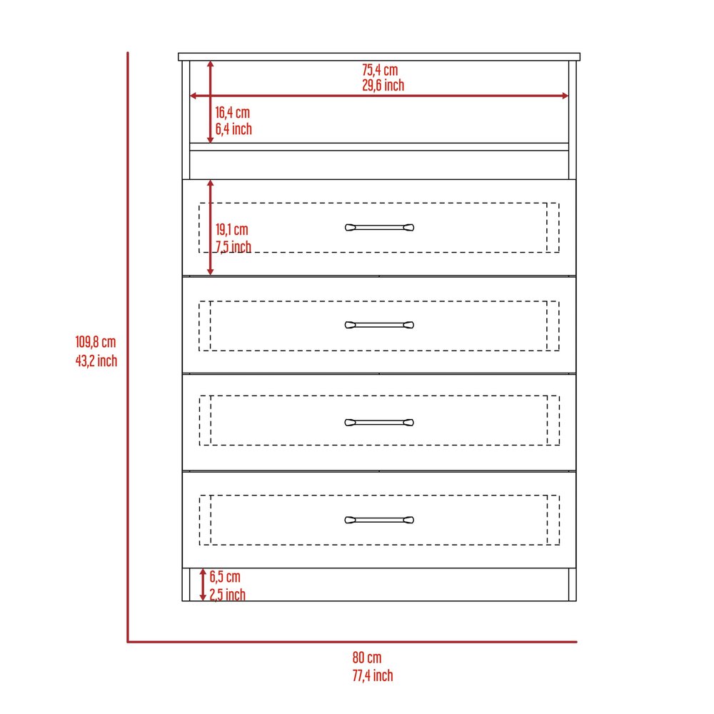 Two Piece White Bedroom Set - 73.80" H x 47.20" W x 20.20" D on a white background