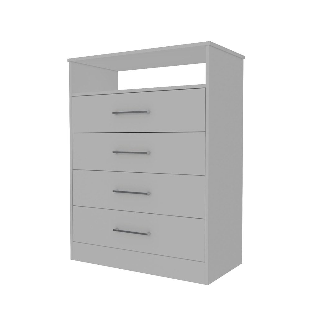 Two Piece White Bedroom Set - 73.80" H x 47.20" W x 20.20" D on a white background