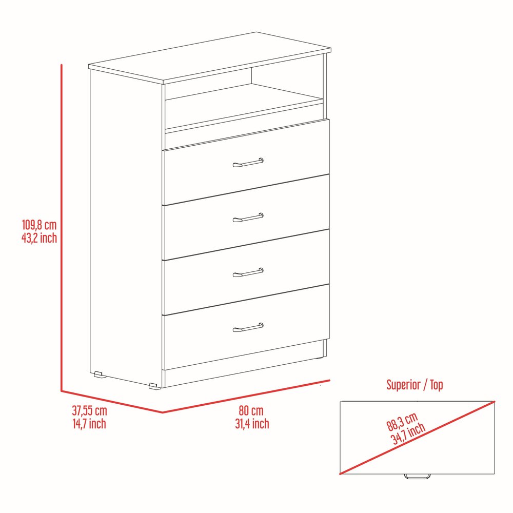 Two Piece White Bedroom Set - 73.80" H x 47.20" W x 20.20" D on a white background