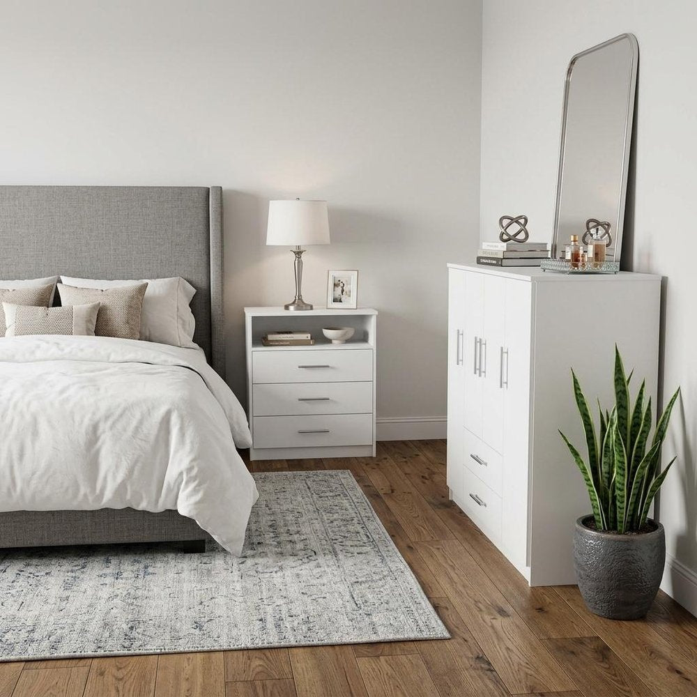Two Piece White Bedroom Set