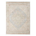 9' X 13' Tan And Gray Medallion Distressed Area Rug on a white background