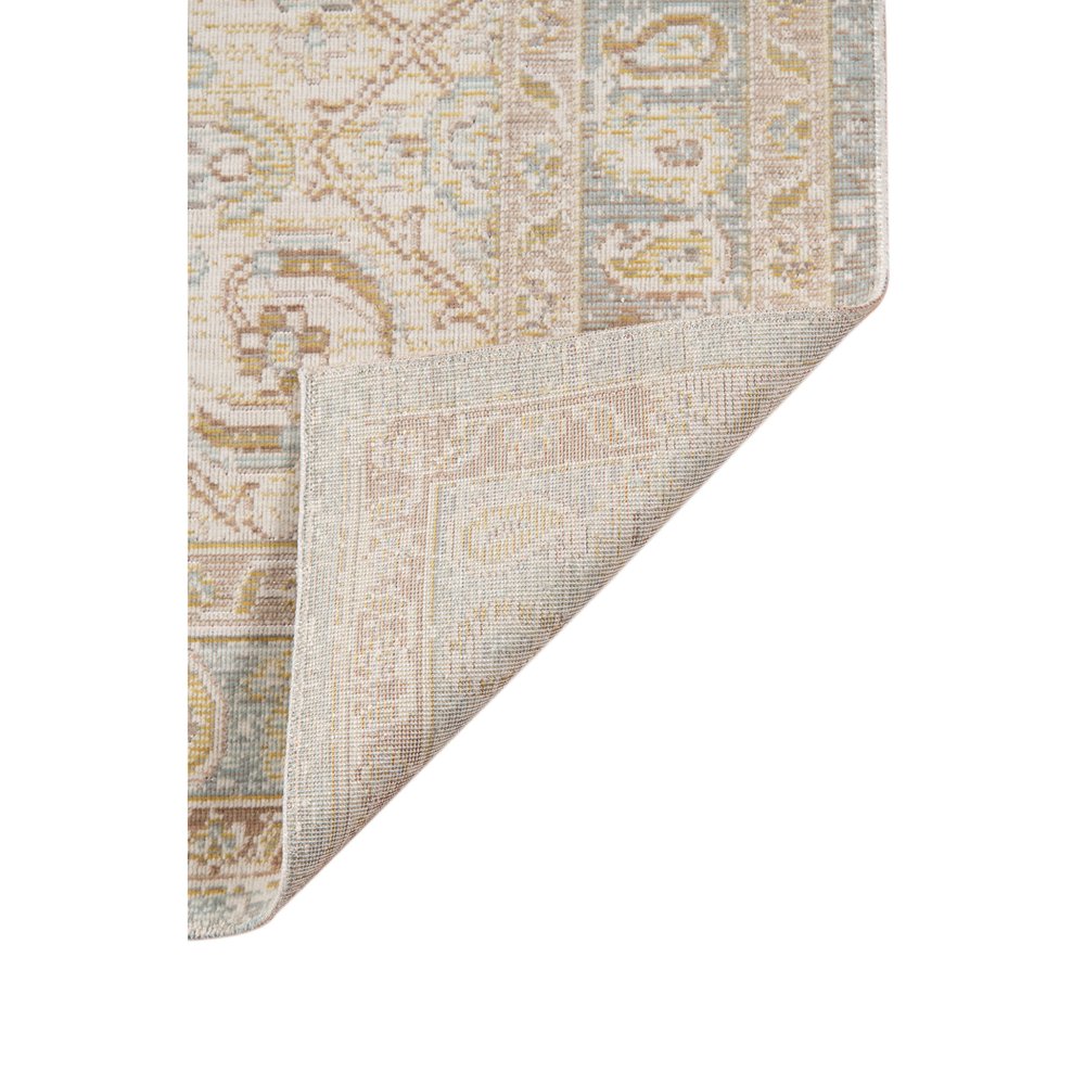 9' X 13' Tan And Gray Medallion Distressed Area Rug on a white background