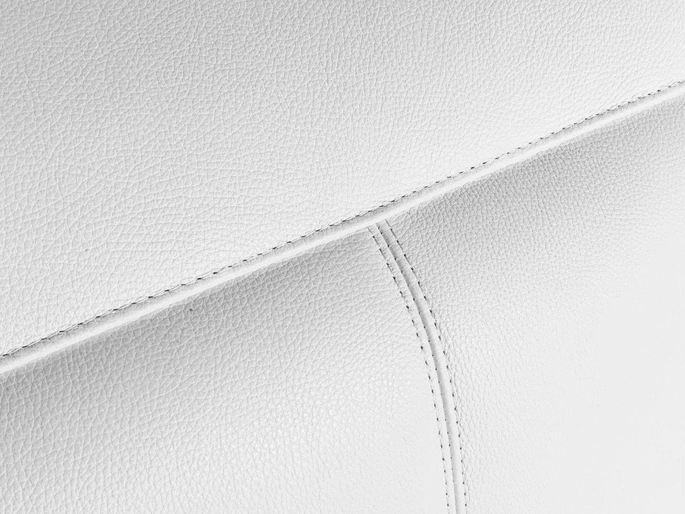 White Italian Leather Power Reclining L Shaped Five Piece Corner Sectional - 35" H x 110" W x 110" D