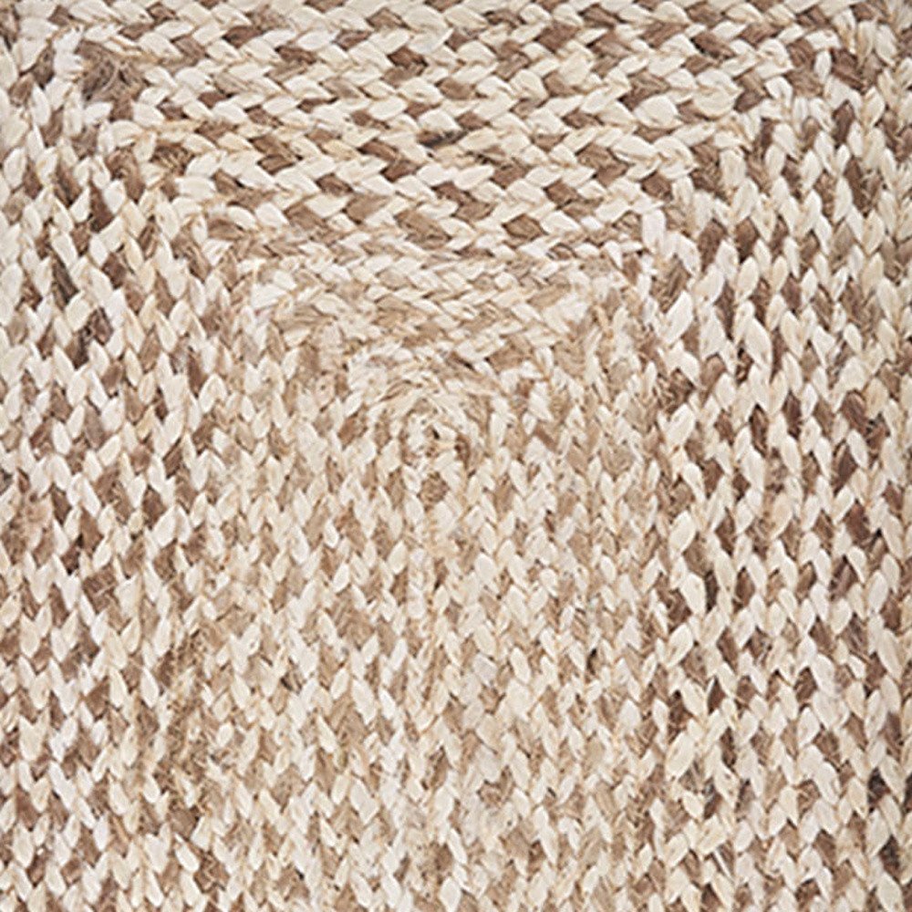 19" Set of Four Ivory And Natural Jute Placemats. Dining linen in ivory linen.