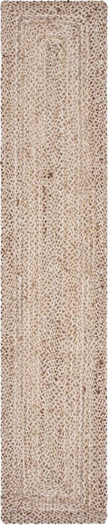 80" Brown Ivory And Natural Braided Jute Table Runner close-up detail