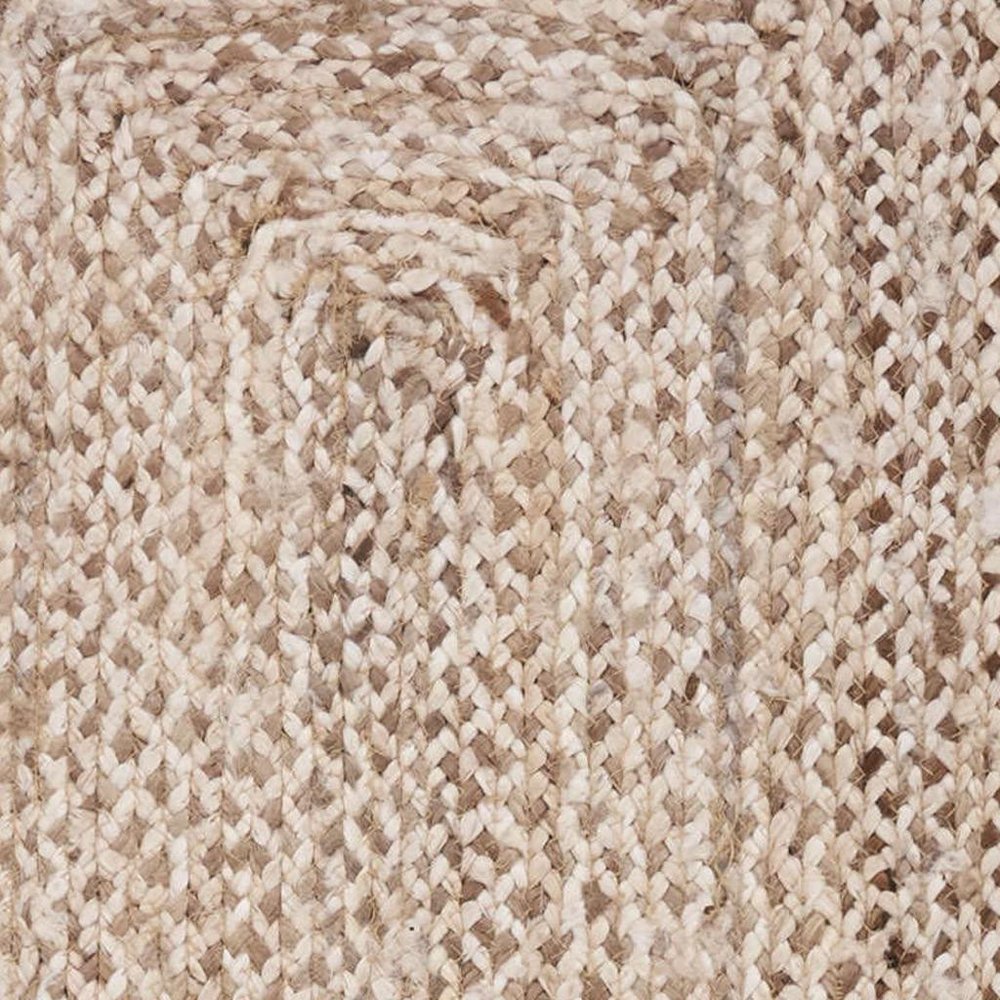 80" Brown Ivory And Natural Braided Jute Table Runner close-up detail