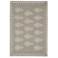 19" Set of Four Gray And Cream Geometric Medallion Cotton Placemats. Dining linen isolated on a plain white background, in a cream linen finish.