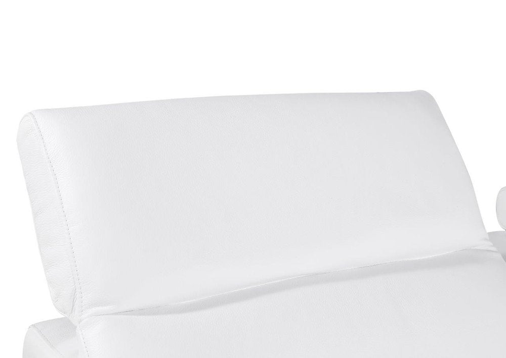 White Italian Leather Modular L Shaped Five Piece Corner Sectional on a white background