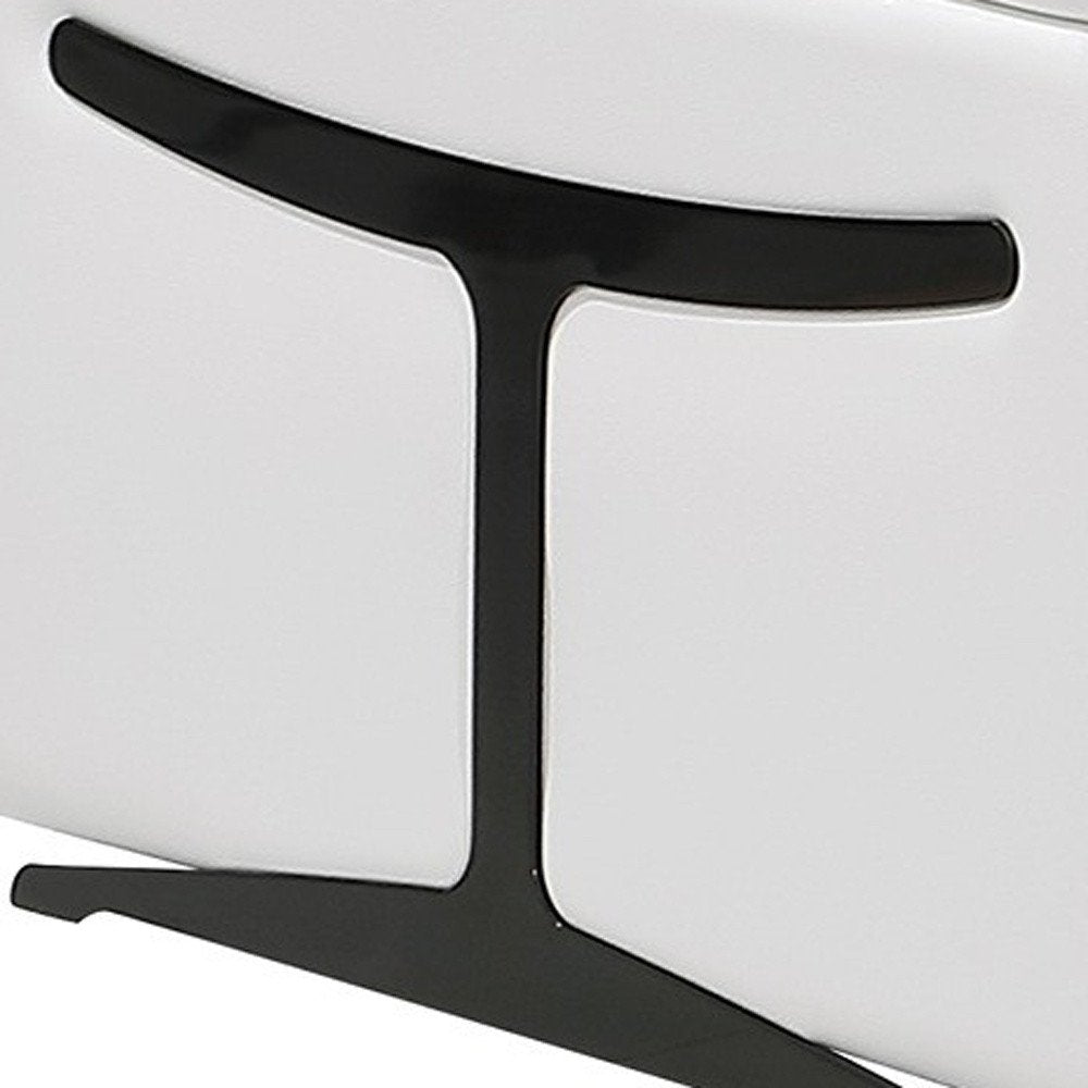 White Italian Leather Modular L Shaped Six Piece Corner Sectional With Console close-up detail