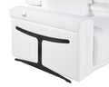White Italian Leather Modular L Shaped Six Piece Corner Sectional With Console on a white background