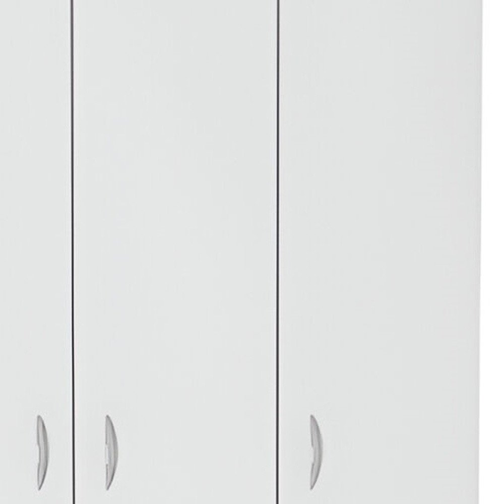 71" White Three Door Two Drawer Combo Dresser