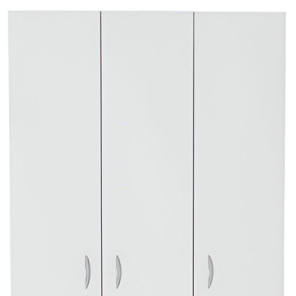 71" White Three Door Two Drawer Combo Dresser