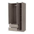 71" Light Gray Wood Three Door Two Drawer Combo Dresser on a white background