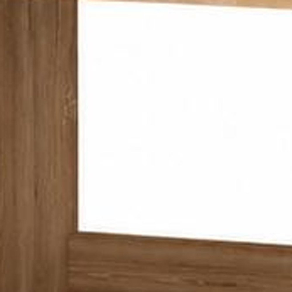 39" Natural Wood Freestanding Bathroom Vanity And Four Drawers. Bathroom vanity in tan wood.