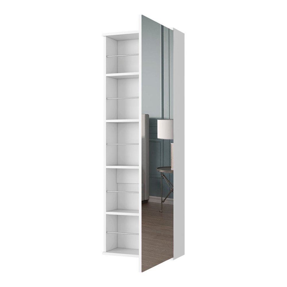 Light Gray Ten Pair Wall Mounted Shoe Storage Cabinet