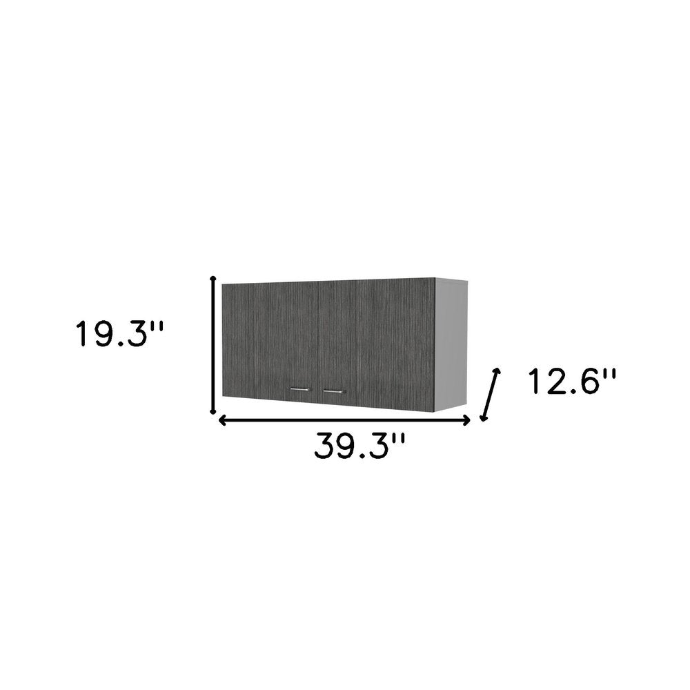 39" White Wood Wall Mounted Accent Cabinet