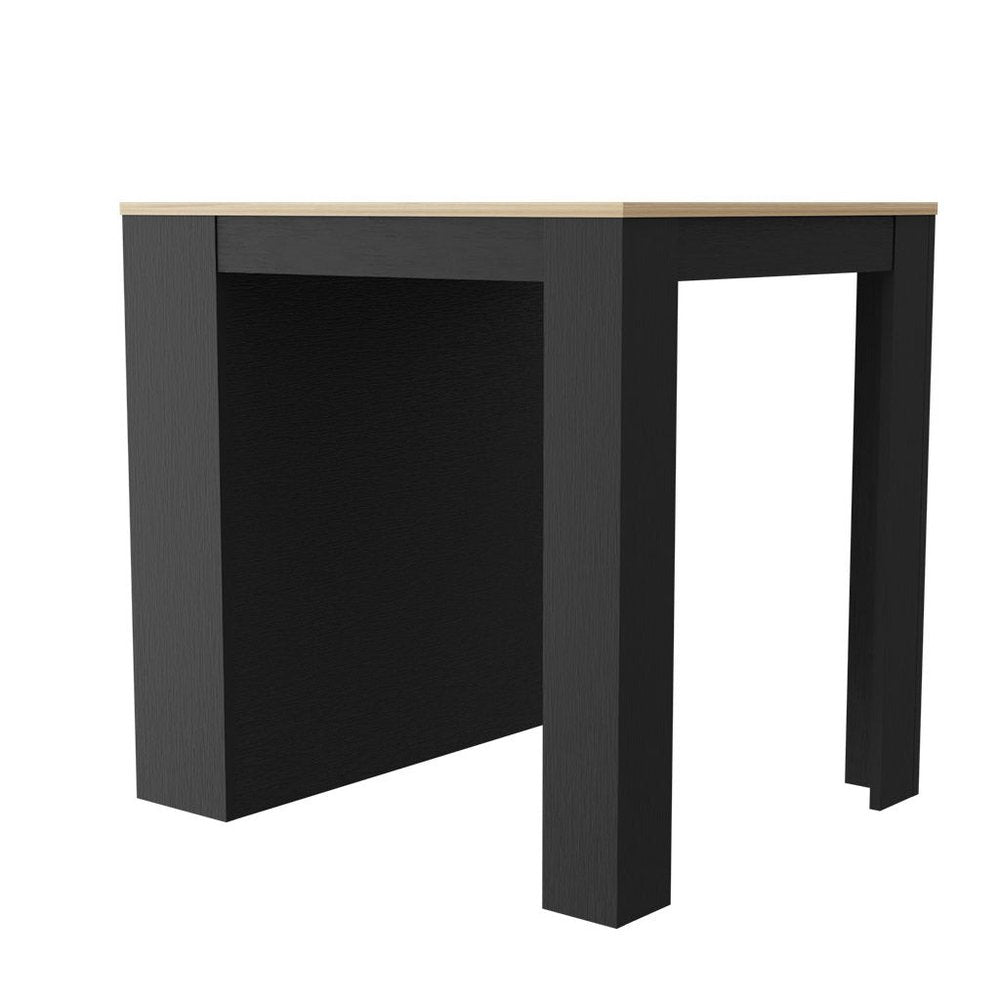 Black and Brown 36" Kitchen Island With Storage on a white background