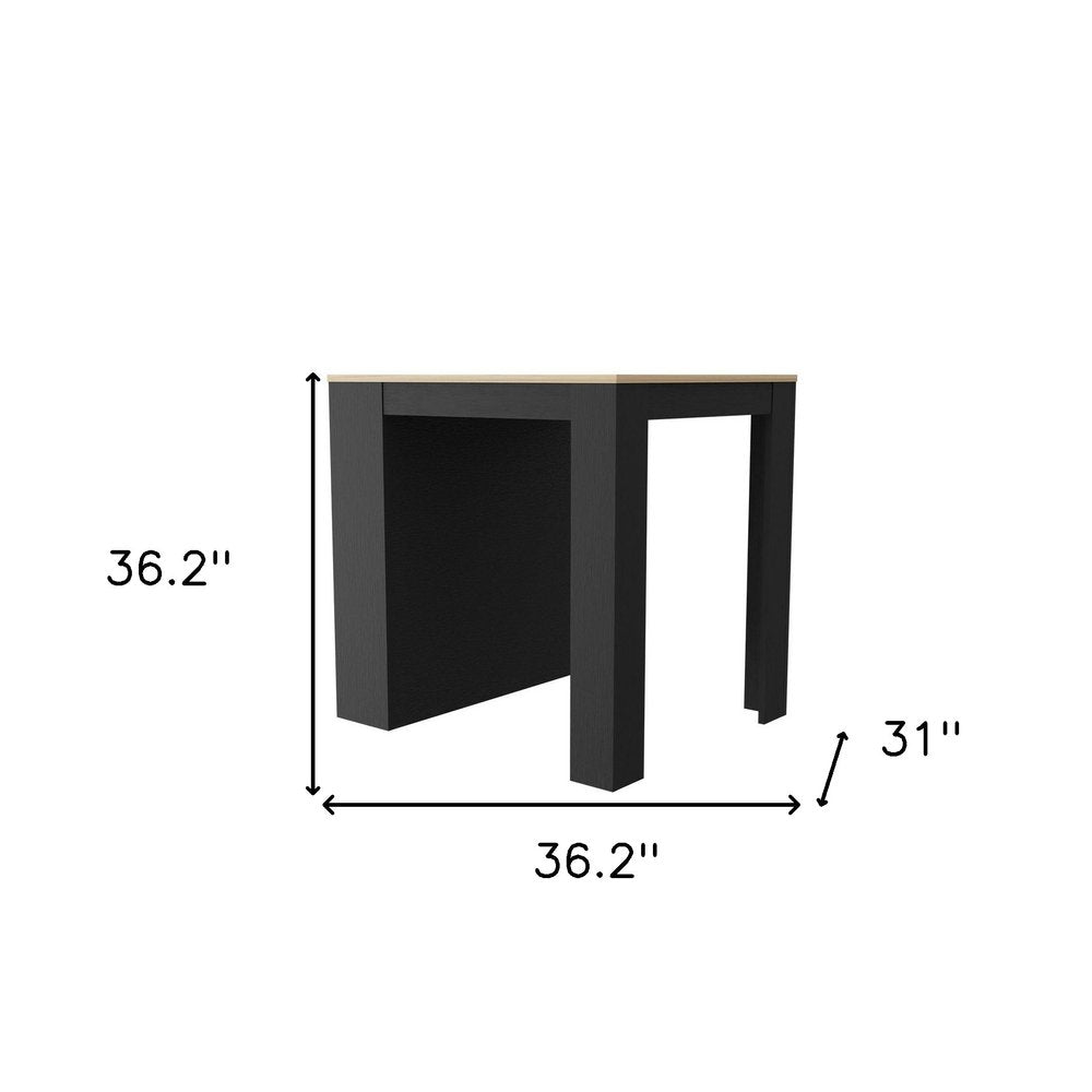 Black and Brown 36" Kitchen Island With Storage on a white background