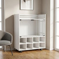 White Rolling Bar Cart With Wine Storage