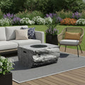 50000 BTU 40" Gray Aluminum Natural Gas Rectangular Fire Pit With Cover