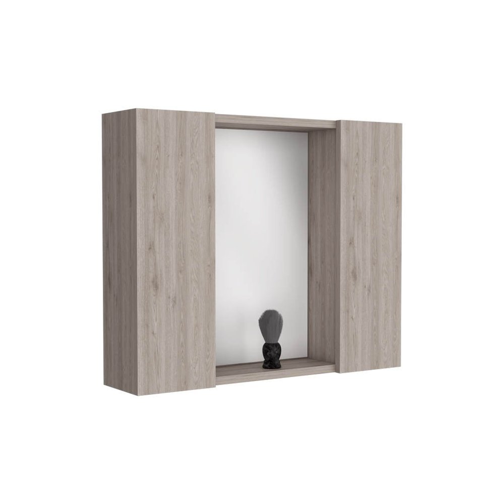 24" Light Gray Wood Floating Single Door Bathroom Vanity And Medicine Cabinet