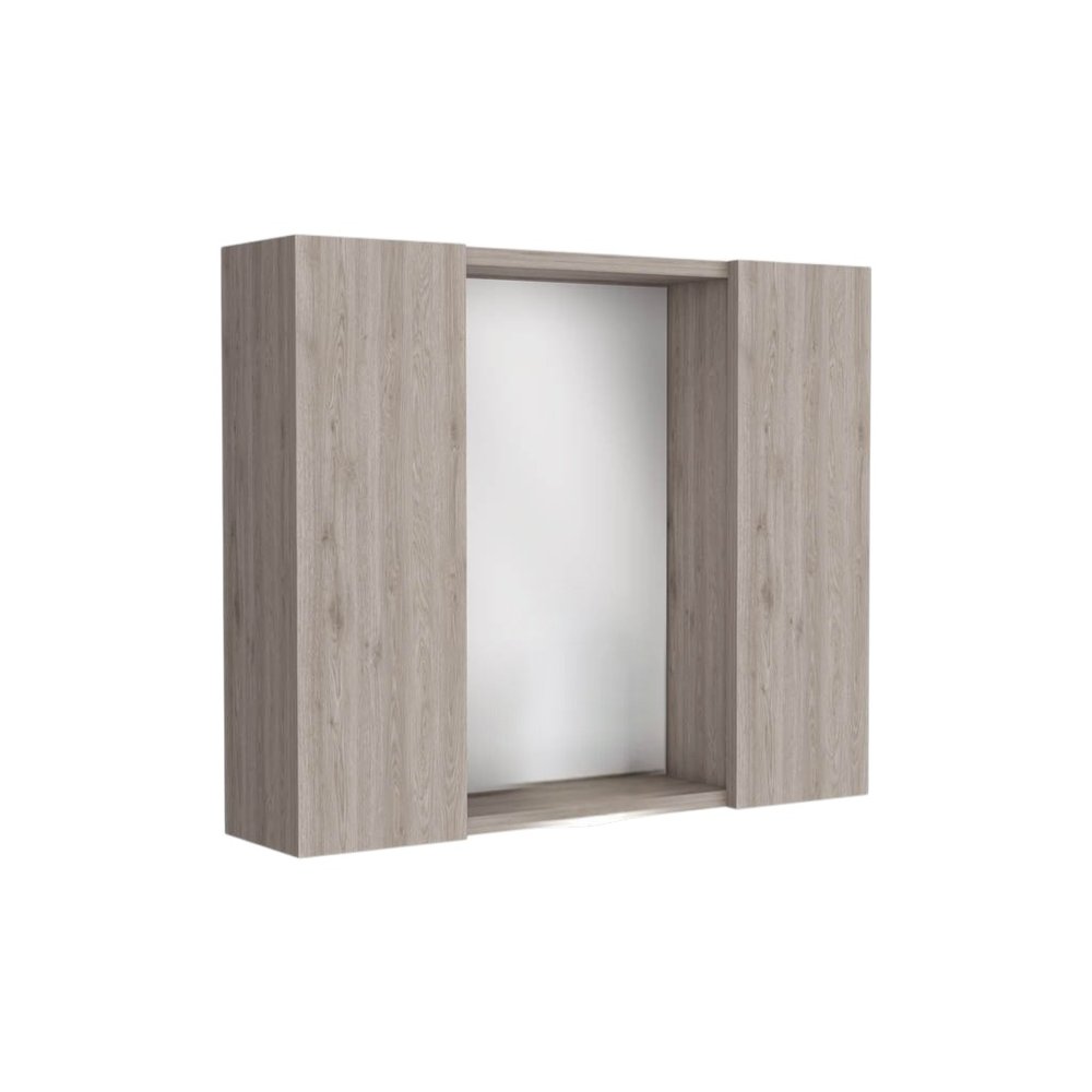 24" Light Gray Wood Floating Single Door Bathroom Vanity And Medicine Cabinet