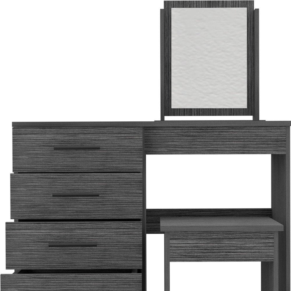 39" Gray Wood Four Drawer Vanity Table