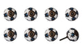 Set of Eight Black And White Ceramic And Metal Drawer Pull Knobs