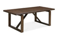 84" Dark Brown Wood Sled Base Dining Table on a white background