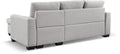 92" Light Gray Polyester Blend Convertible Futon Sleeper Sofa With Black Legs on a white background