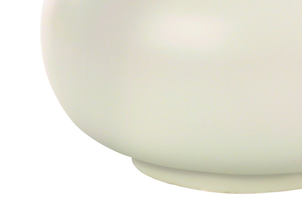 25" Cream Ceramic Gourd Table Lamp With Cream Drum Shade. Table lamp isolated on a plain white background, finished in cream ceramic.