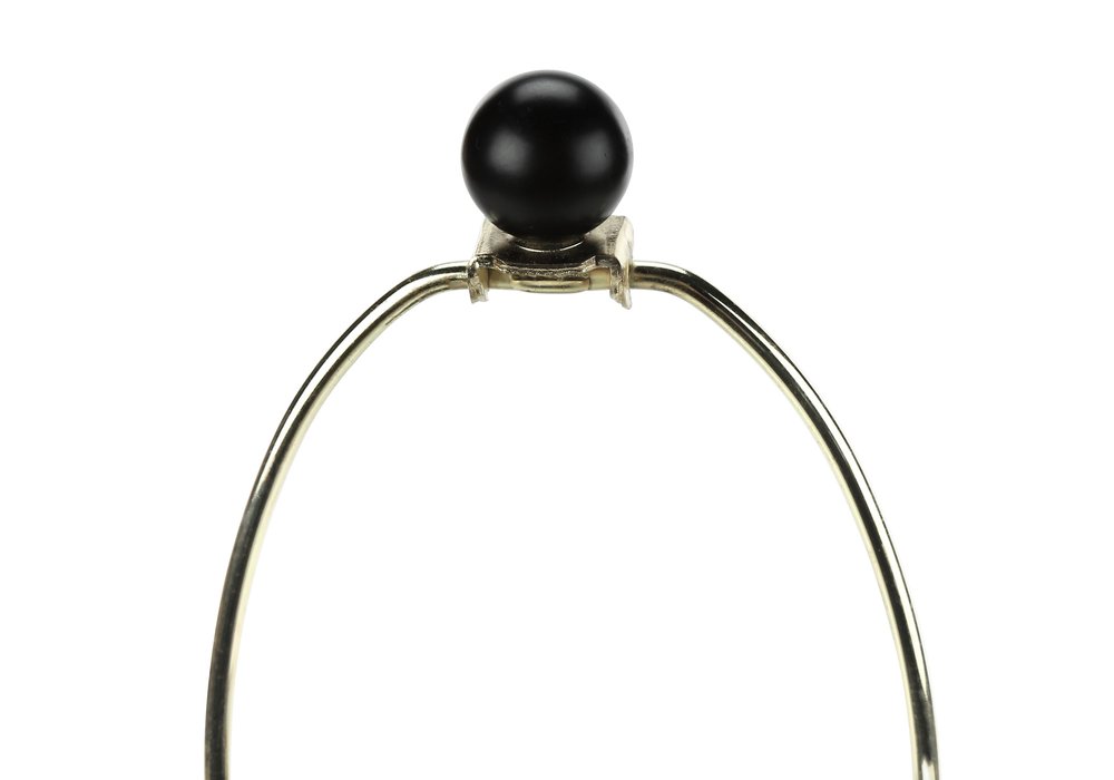 26" Black Metal Urn Table Lamp With Cream Empire Shade. Table lamp isolated on a plain white background, showing a cream metal surface.