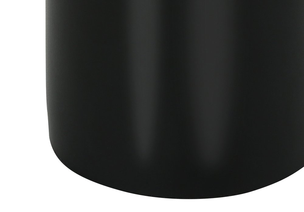 25" Black and Gold Concrete Cylinder Table Lamp With Black Drum Shade. Table lamp isolated on a plain white background, finished in black.